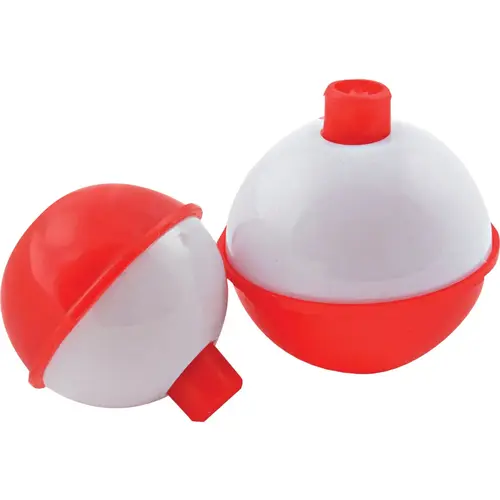 1 In. Red & White Push-Button Fishing Bobber Float - pack of 3