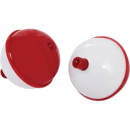 2 In. Red & White Push-Button Fishing Bobber Float - pack of 2
