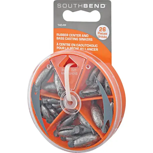 26-Piece Rubber Center Sinker Kit Assortment 26-Piece Rubber Center Sinker Kit Assortment