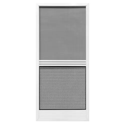 Screen Door Extrudaform 79-3/4" H X 35-1/8" W Provencial White Steel White Screen Door Extrudaform 79-3/4" H X 35-1/8" W Provencial White Steel White