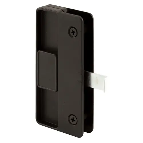 Sliding Screen Door Latch and Pull, 3 in. Hole Center, Black Plastic with Steel Latch, Mortise Install (Single Pack)