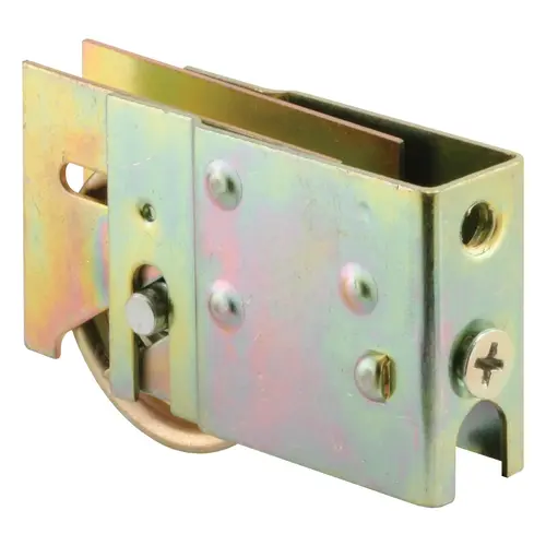 D 1822 Roller Assembly, 1-1/2 in Dia Roller, 5/16 in W Roller, Steel, Yellow, 1-Roller, Plain Back Mounting