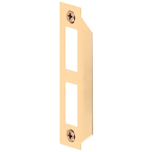 Door Strike Plate, 3-21/32 in L, 15/16 in W, Steel, Brass Door Strike Plate, 3-21/32 in L, 15/16 in W, Steel, Brass