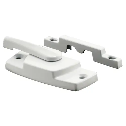 White Sash Lock with 2-1/4" Screw Holes and 7/16" Hole Backset without Lugs