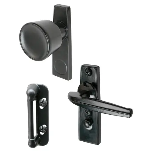 Tulip Knob Latch, Aluminum, Powder-Coated, 5/8 to 1-1/4 in Thick Door Black Tulip Knob Latch, Aluminum, Powder-Coated, 5/8 to 1-1/4 in Thick Door Black