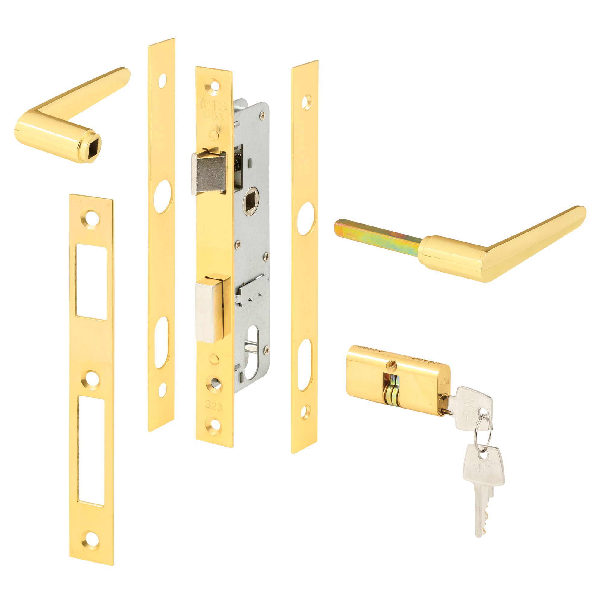 Prime-Line K 5130 Brass Storm Door Mortise Lock with 6-3/4