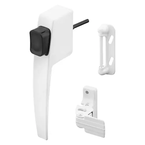 Pushbutton Latch, Aluminum Material, 1-3/4" Hole Spacing, 5/8 To 1-1/4" Door Thickness, White Finish, Screen Door Hardware Pushbutton Latch, Aluminum Material, 1-3/4" Hole Spacing, 5/8 To 1-1/4" Door Thickness, White Finish, Screen Door Hardware