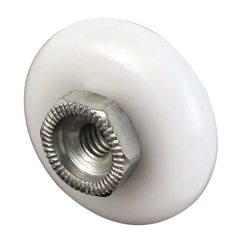 Shower Door Roller, Plastic, White, For: 7/8 in Tall, V-Shaped Tracks Pair