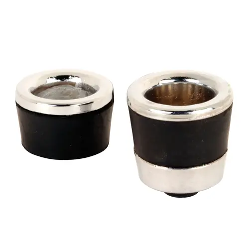 Finger Pull Set, 1 in OD Dia Knob, Mixed Materials, Chrome