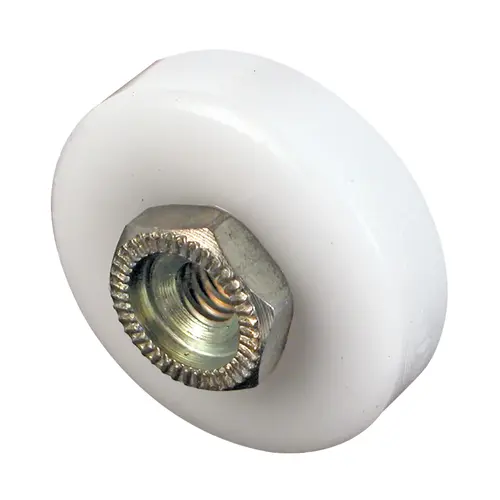 Tub Enclosure Roller 3/4" D X 1/4" L White Plastic White Tub Enclosure Roller 3/4" D X 1/4" L White Plastic White