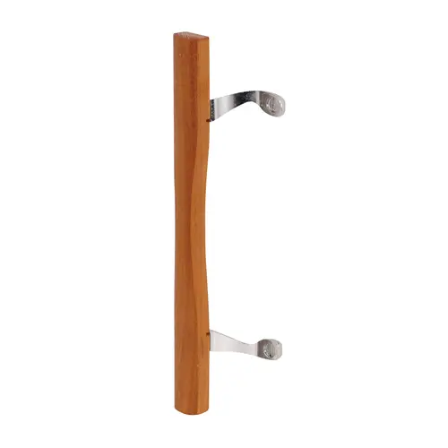 6-5/8 in. Mounting Hole Centers Patio Sliding Door Handle, Diecast Brackets, Featuring a Wood Pull 6-5/8 in. Mounting Hole Centers Patio Sliding Door Handle, Diecast Brackets, Featuring a Wood Pull