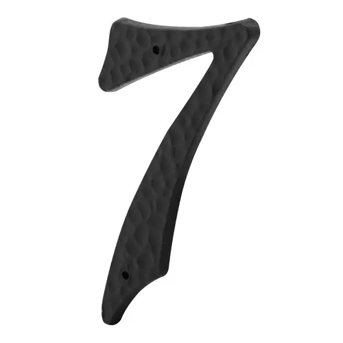 House Number 7 With Nails, Black Plastic, 3 In - Pair