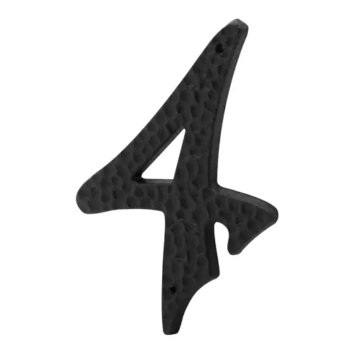 3 in. House Number 4, Plastic, Black with Nails (2 Pack) 3 in. House Number 4, Plastic, Black with Nails (2 Pack)