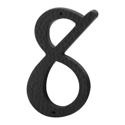 3 in. House Number 8, Plastic, Black with Nails (2 Pack)
