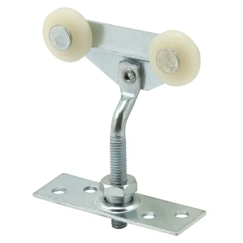 N 6527 Roller Assembly, 3/4 in Dia Roller, 1/4 in W Roller, Nylon/Steel, Silver, 2-Roller, 65 lb