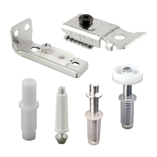 Bi-Fold Door Hardware Repair Kit   Includes Top and Bottom Brackets, Top and Bottom Pivots and Guide Wheel   Door Repair Kit for 1 In. to 1-3/8 In. Thick Doors Up To 50 Lbs. (1 Kit)
