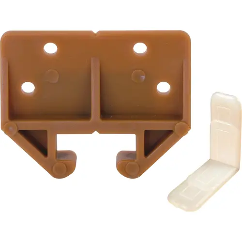 Drawer Track Guides, Brown Plastic, For 1/4 x 7/8 In. Track pair Drawer Track Guides, Brown Plastic, For 1/4 x 7/8 In. Track pair