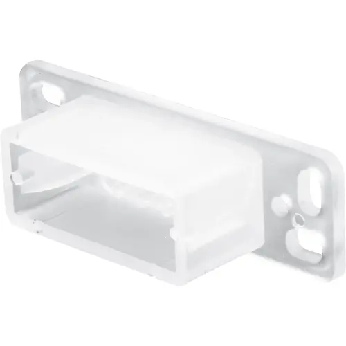 Drawer Track Backplate, 3/4 in L, 2-13/32 in W, Plastic, Raw Pair White