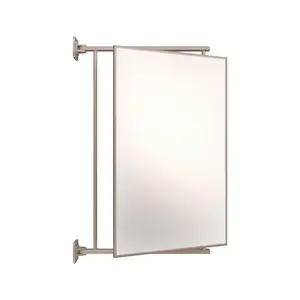 Brixwell PNV14BN 14" W x 22" H Pivot-N-Vue Double Hinged Mirror Rectangular Brushed Nickel
