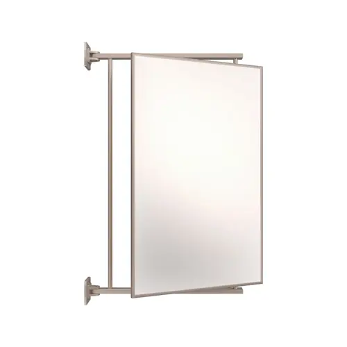14" W x 22" H Pivot-N-Vue Double Hinged Mirror Rectangular Brushed Nickel