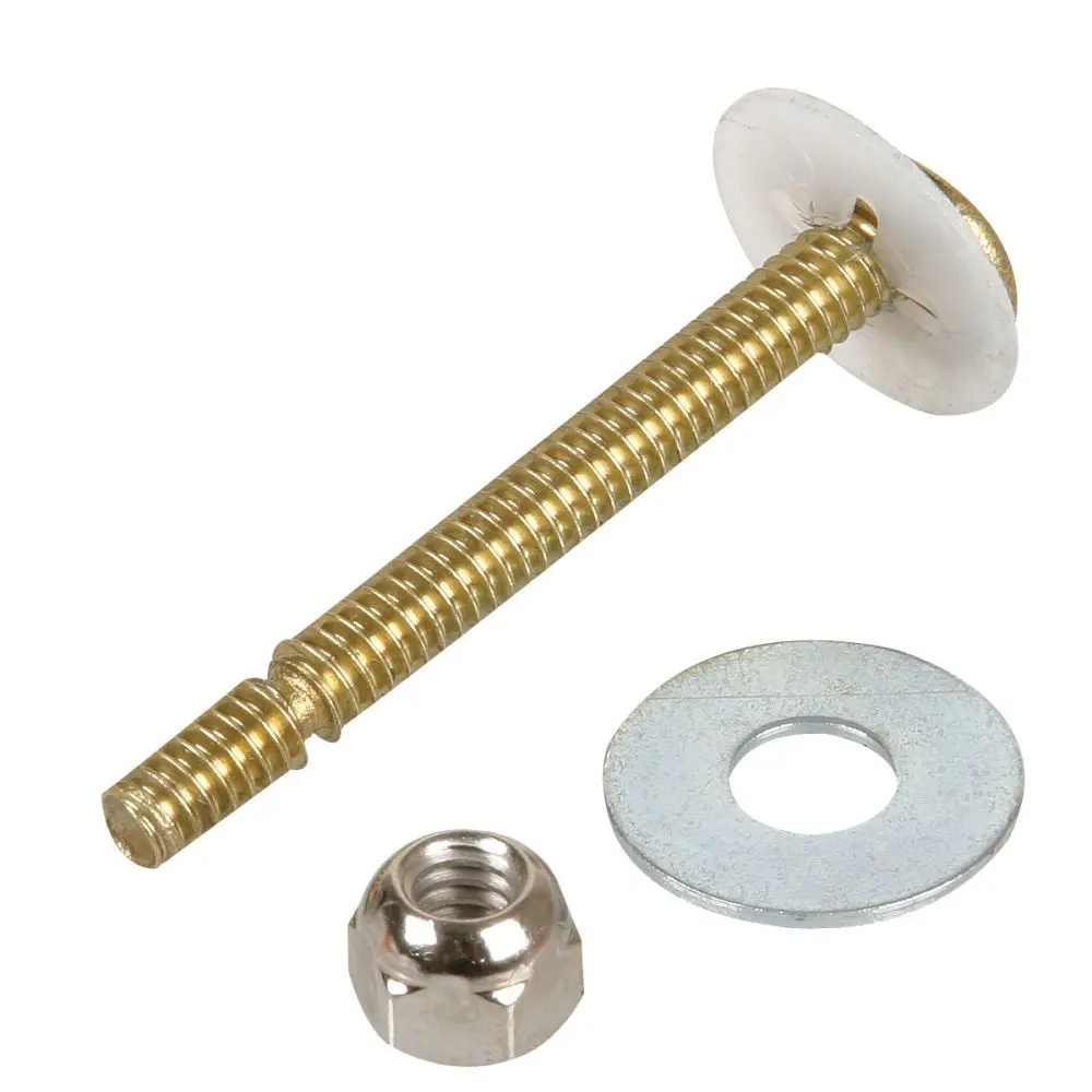 GENERIC PRIVATE BRAND Toilet Bowl Bolts 1/4 X 2-1/4 Solid Brass Break-Off Design Package Of 10 500748 GENERIC PRIVATE BRAND Toilet Bowl Bolts 1/4 X 2-1/4 Solid Brass Break-Off Design Package Of 10 500748