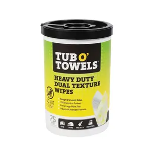 Tub O' Towels TW75-DT Tub O' Towelstub O' Towels Heavy Duty Dual Texture Wipe 75 Ct