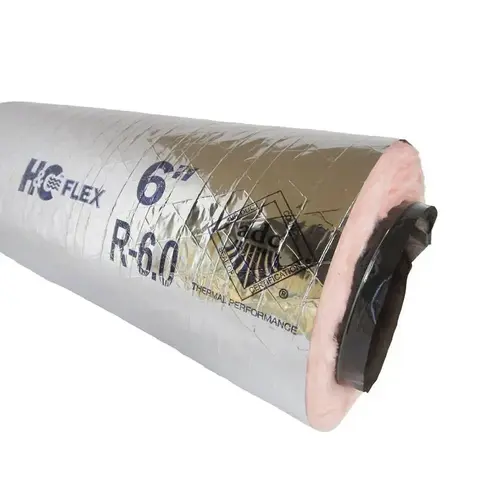 H&c 12" X 25 ft Fb216 Insulated Flex Duct ,silver Jacket