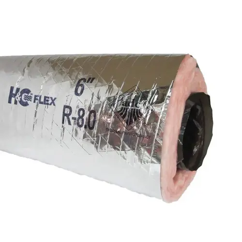 H&c 18" X 25 ft Fb218 Insulated Flex Duct ,silver Jacket
