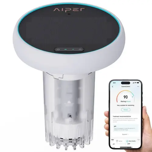 Hydrocomm 24/7 Water Quality Monitor For Pools, Solar-Powered-Gray Hydrocomm 24/7 Water Quality Monitor For Pools, Solar-Powered-Gray