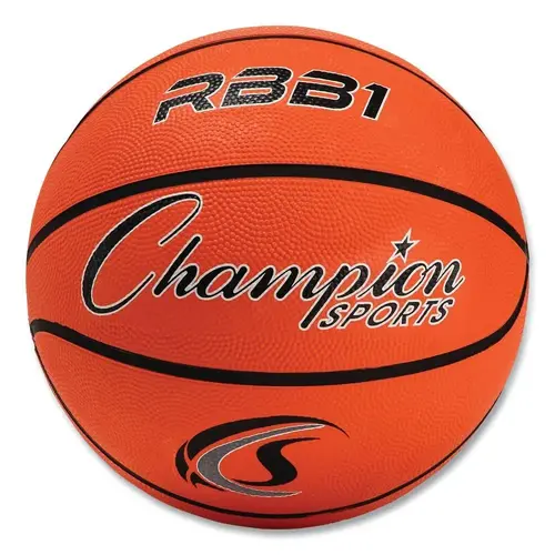 Champion Sports Rubber Sports Ball, Basketball, No. 7 Size, Orange Champion Sports Rubber Sports Ball, Basketball, No. 7 Size, Orange