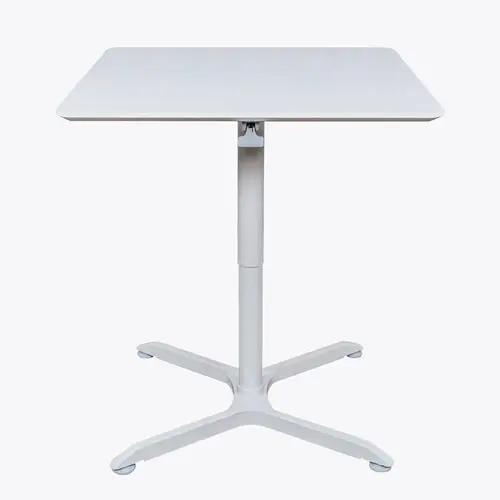 Luxor 32" Pneumatic Height Adjustable Square Caf   Table White