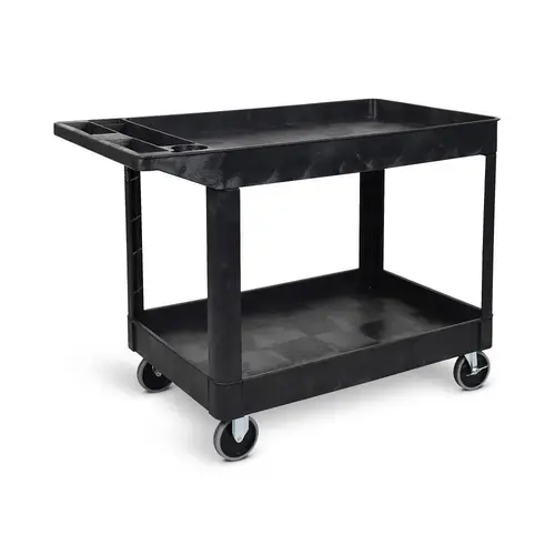 Luxor Two-Shelf Heavy-Duty Utility Cart Black Luxor Two-Shelf Heavy-Duty Utility Cart Black