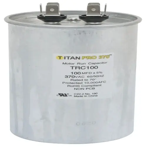 Packard Titan Pro Run Capacitor 100 Mfd 370 Volt Round, Box Of 5 Packard Titan Pro Run Capacitor 100 Mfd 370 Volt Round, Box Of 5