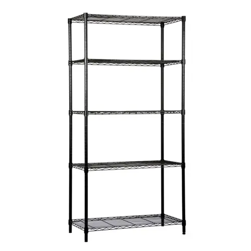 Quantum Storage Systems Wire Shelving Starter Kit 42x24x74 Black Epoxy Finish