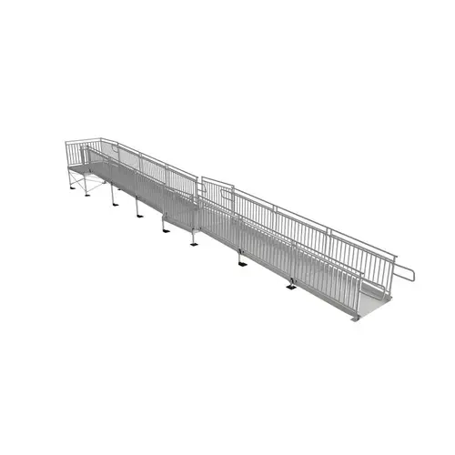 Ez-Access Pathway Hd 36ft. Aluminum Code Compliant Modular Wheelchair Ramp System With Turnback