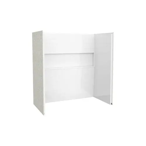 Swan Nextile 6030 Direct-To-Stud Four-Piece Alcove Tub Wall Kit In White High Gloss