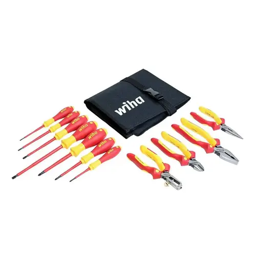 Wiha 11 Piece Insulated Industrial Pliers And Screwdriver Set Wiha 11 Piece Insulated Industrial Pliers And Screwdriver Set