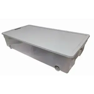 EDGE PLASTICS INC 4056-17006 56QT CLR/GRY WHL Tote