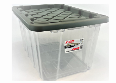 EDGE PLASTICS INC 2027-0548 Heavy Duty Clear Tough Tote, 27 gal