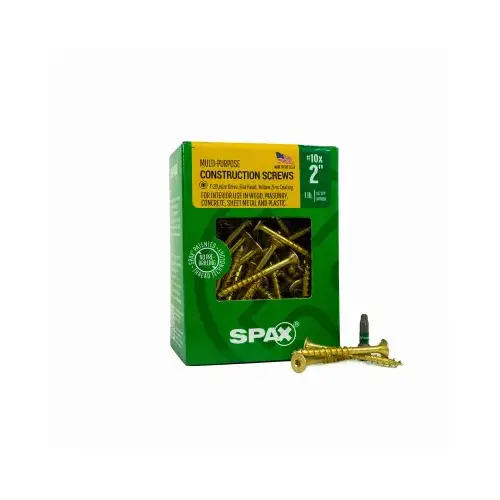 #10 x 2 In. Flat Head Interior Multi-Material Construction Screw (1 Lb. Box) #10 x 2 In. Flat Head Interior Multi-Material Construction Screw (1 Lb. Box)