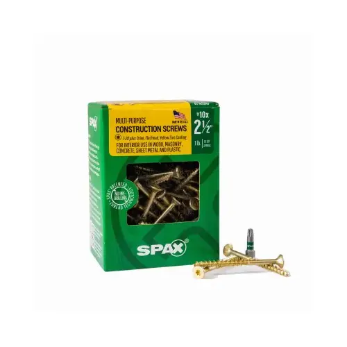 #10 x 2-1/2 In. Flat Head Interior Multi-Material Construction Screw (1 Lb. Box)