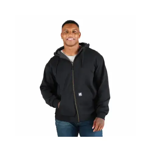 Heritage Grid 2XL Black Fleece-Lined Full-Zip Hooded Sweatshirt Heritage Grid 2XL Black Fleece-Lined Full-Zip Hooded Sweatshirt