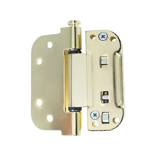 Adjustable Set Hinge Non Removable Pin Polished Brass Finish