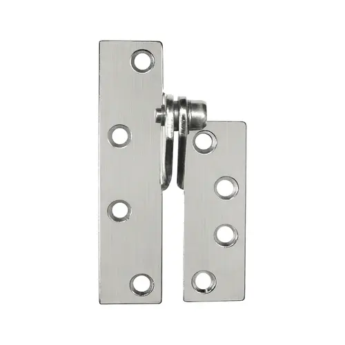 Reinforcing Hinge Left Handed 4" Height Brushed Chrome Finish