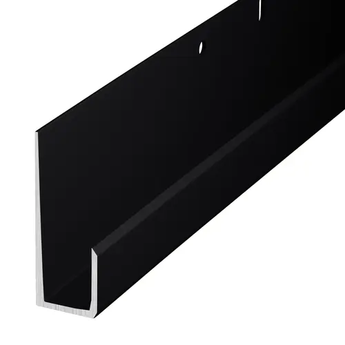 1/4" Standard Aluminum J Channel Gloss Black Finish - 84" Length 1/4" Standard Aluminum J Channel Gloss Black Finish - 84" Length