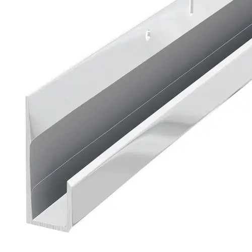 1/4" Standard Aluminum J Channel Polished Aluminum Finish - 95" Length