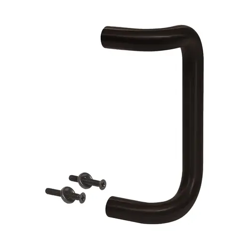 Solid Offset Pull Handle, 9" Length, 8" Mounting Center To Center, 1" Diameter, Aluminum Material, Oil Rubbed Bronze Finish Solid Offset Pull Handle, 9" Length, 8" Mounting Center To Center, 1" Diameter, Aluminum Material, Oil Rubbed Bronze Finish