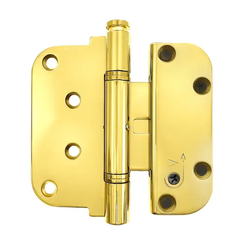 Ultimate 2d Adjustable Hinge Steel Set Non Removable Pin Polished Brass Finish