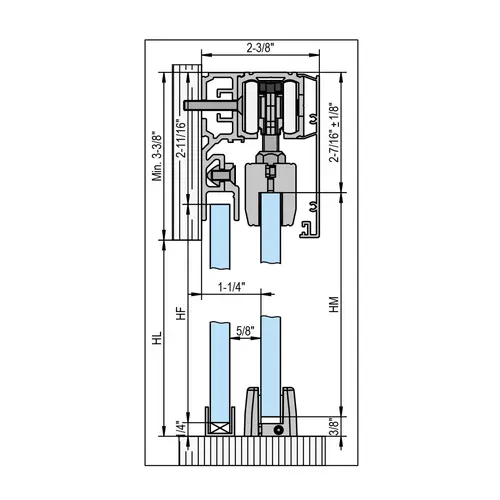 Bohle BT Kit Wall Mount with Sidelite - 236in - 264lbs - Single Door - Satin Anodized Bohle BT Kit Wall Mount with Sidelite - 236in - 264lbs - Single Door - Satin Anodized