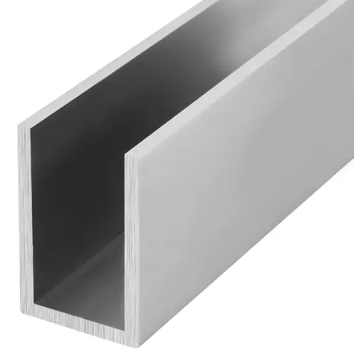 Satin Anodized Wet Glaze 1-1/2" Deep U-Channel - 138" Length Satin Anodized Wet Glaze 1-1/2" Deep U-Channel - 138" Length